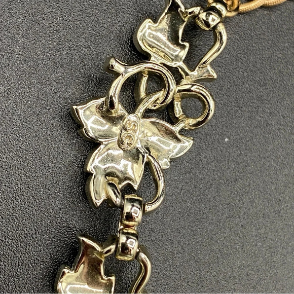 Vintage 1958 Sarah Coventry Plain and Fancy Silver Tone Leaf Vine Necklace - Picture 8 of 8